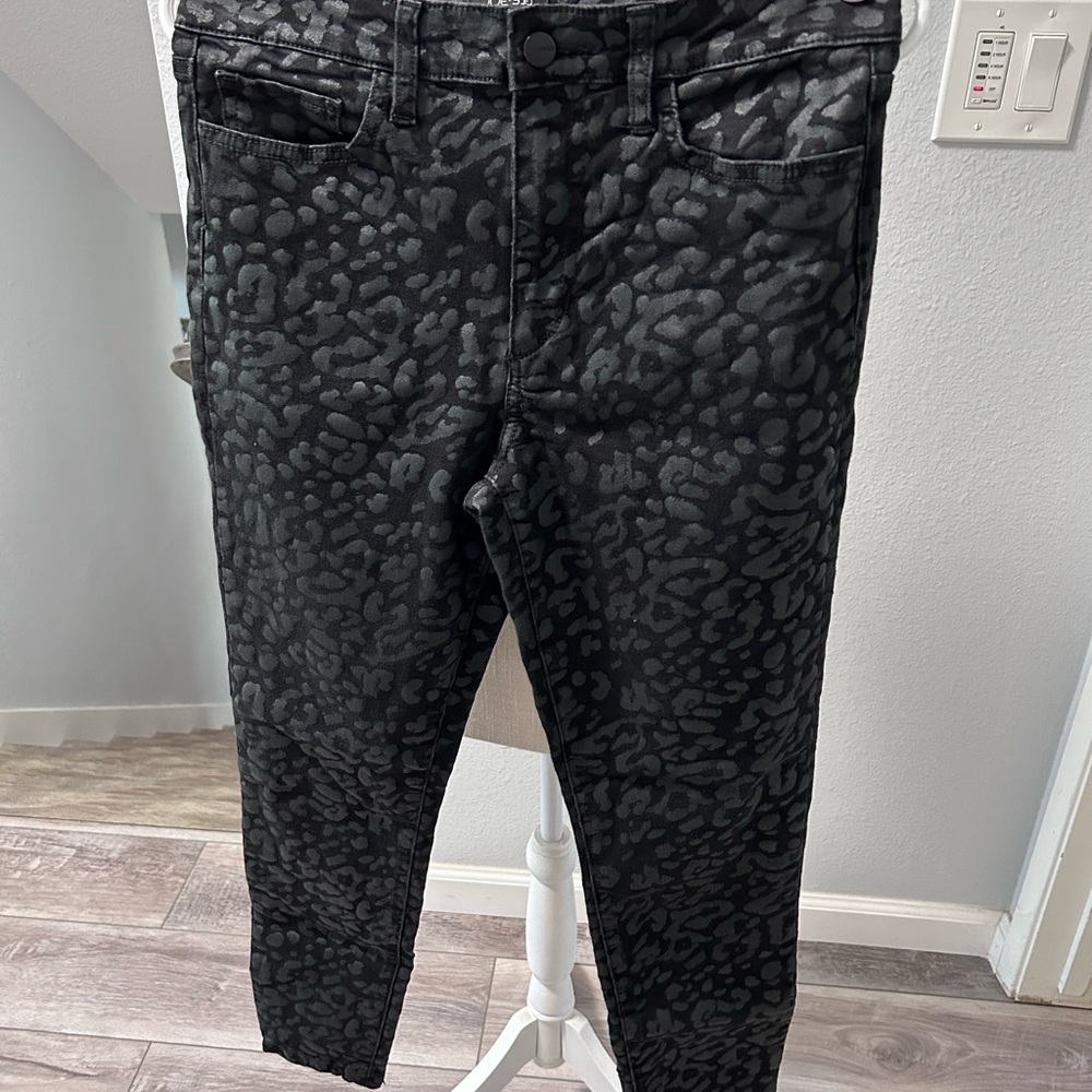 Joes Black Leopard Print Skinny Jeans